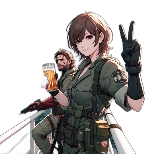 weapon, jacket, staff, concept art transparent PNG cut-out