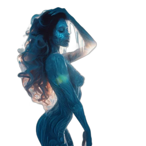 dress, hair, creature, mask transparent PNG cut-out