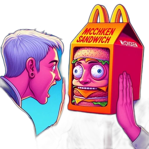 food, face, vaporwave, concept art transparent PNG cut-out