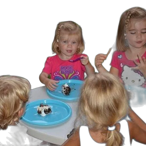 food, four, children, enjoy transparent PNG cut-out
