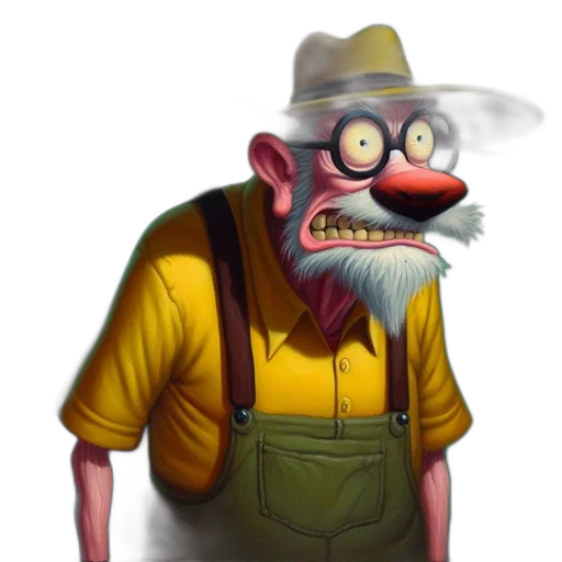staff, hat, face, creature transparent PNG cut-out