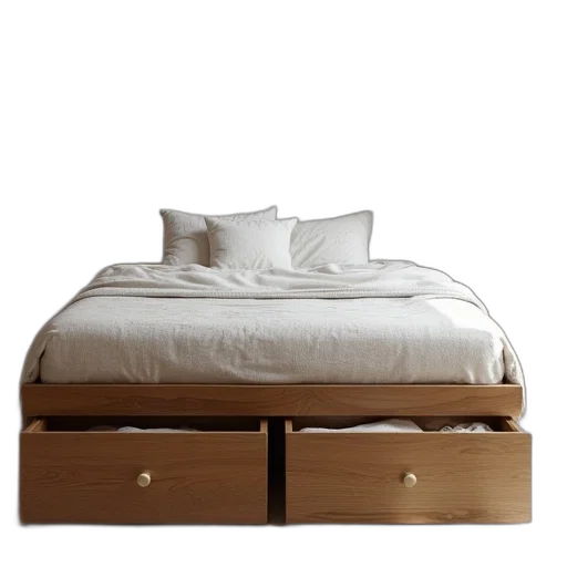 furniture, 3d render, earth tones, waterbed transparent PNG cut-out