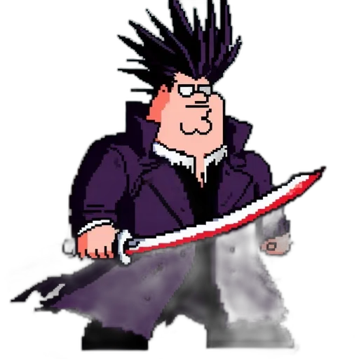 staff, hair, jacket, weapon transparent PNG cut-out