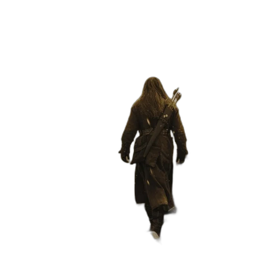 jacket, creature, staff, mask transparent PNG cut-out