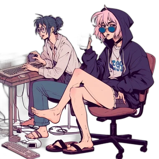 jacket, jewelry, cyberpunk, anime transparent PNG cut-out