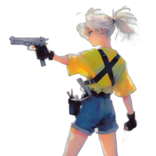 weapon, jacket, robot, staff transparent PNG cut-out