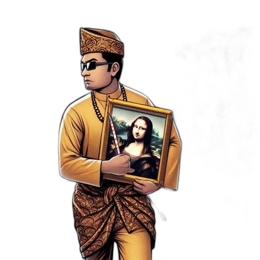 staff, comic book art, oil painting, cartoon transparent PNG cut-out