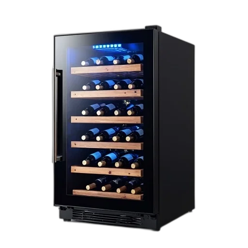 wine, cooler, black, exterior transparent PNG cut-out
