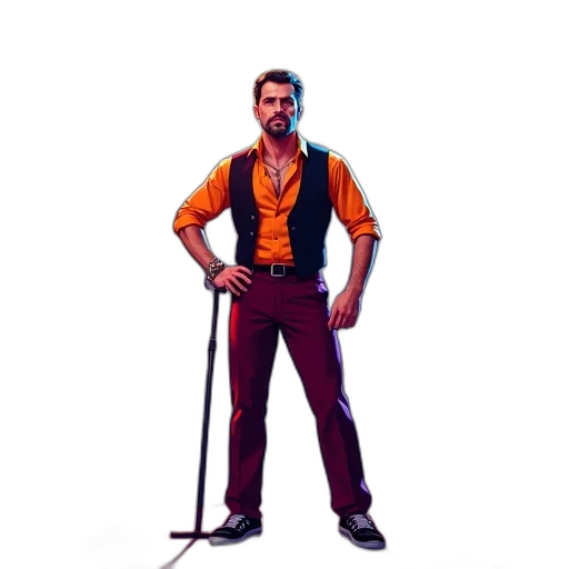 staff, jacket, sword, robot transparent PNG cut-out