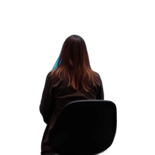 furniture, jacket, staff, hair transparent PNG cut-out