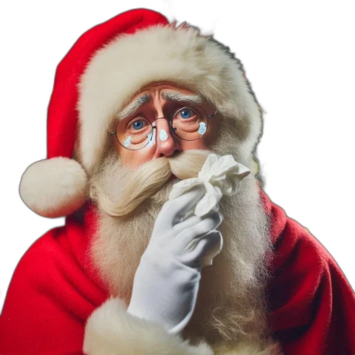 face, mask, photorealistic, santa transparent PNG cut-out