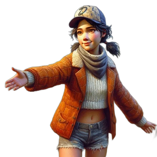 jacket, hat, staff, concept art transparent PNG cut-out