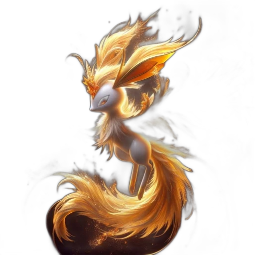 dragon, hair, creature, staff transparent PNG cut-out