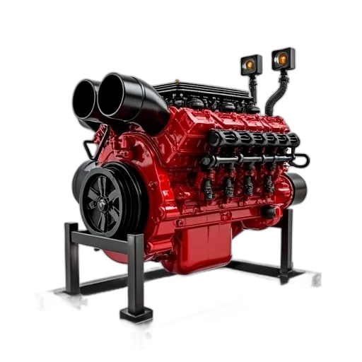 red, diesel, engine, black transparent PNG cut-out