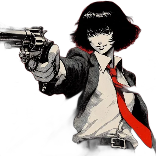 weapon, jacket, staff, comic book art transparent PNG cut-out