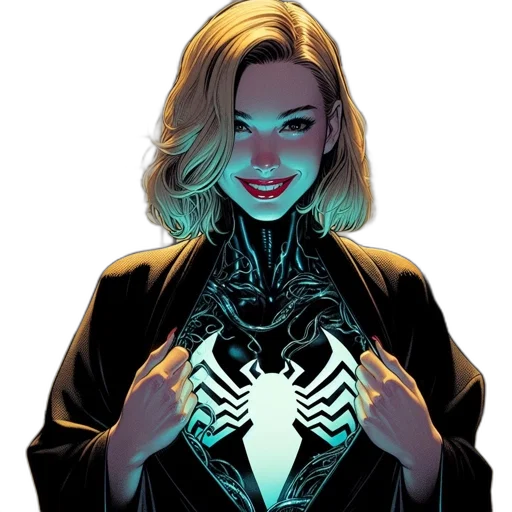 jewelry, mask, jacket, comic book art transparent PNG cut-out