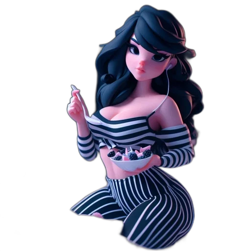 dress, jewelry, staff, 3d render transparent PNG cut-out