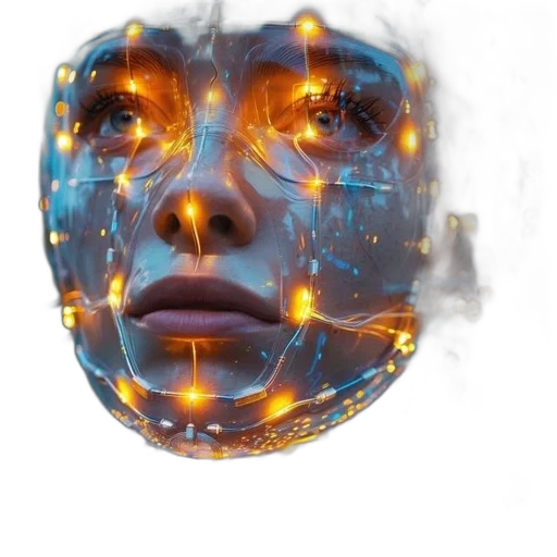 robot, mask, face, cyberpunk transparent PNG cut-out