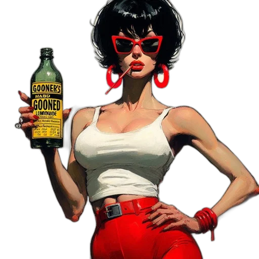 bottle, comic book art, concept art, photorealistic transparent PNG cut-out