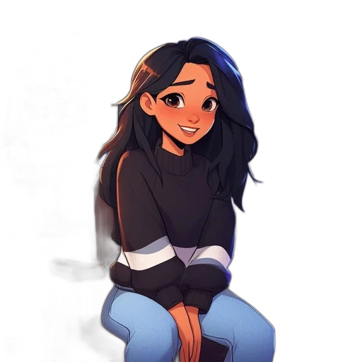 jacket, hair, staff, dress transparent PNG cut-out