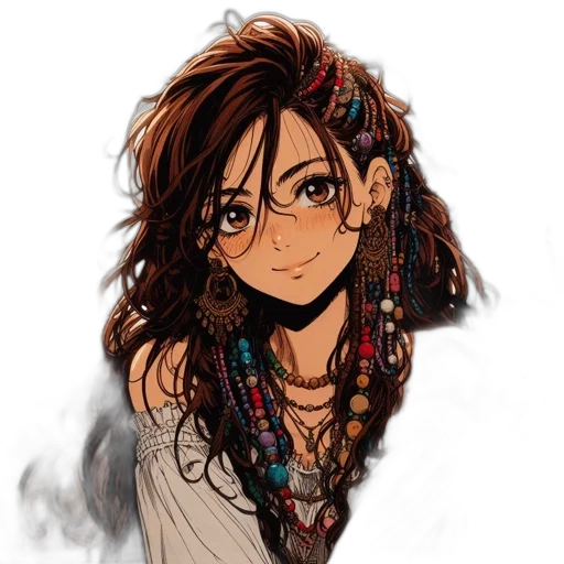 jewelry, hair, staff, face transparent PNG cut-out