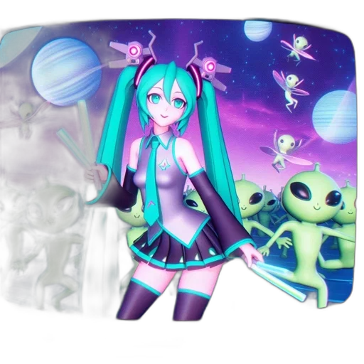 robot, vaporwave, 3d render, concept art transparent PNG cut-out