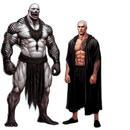 concept art, comic book art, fantasy art, monochrome transparent PNG cut-out