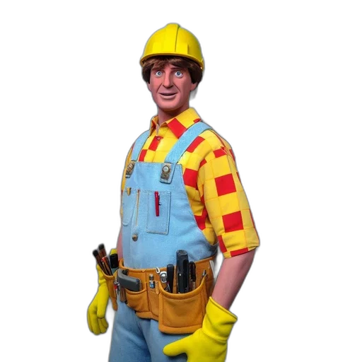 staff, robot, hat, jacket transparent PNG cut-out