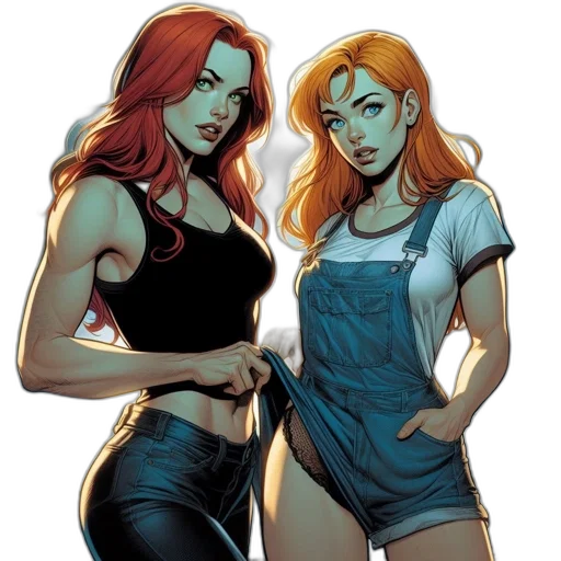comic book art, concept art, cartoon, fantasy art transparent PNG cut-out