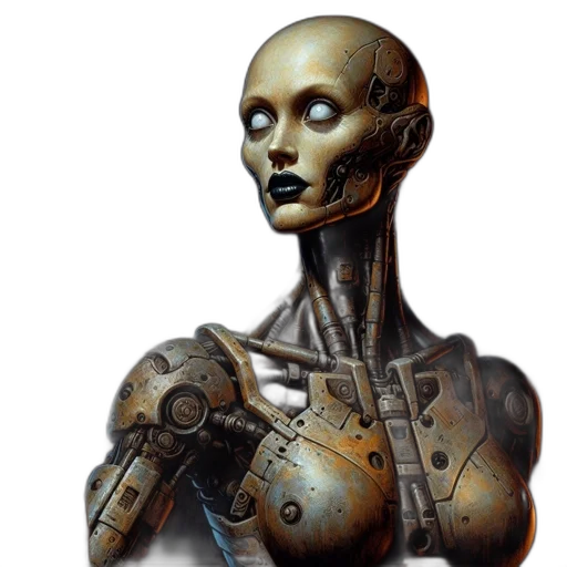 robot, face, concept art, cyberpunk transparent PNG cut-out