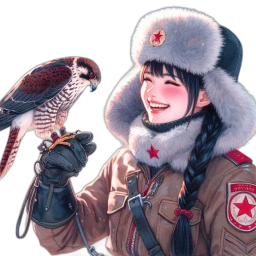 jacket, hat, animal, staff transparent PNG cut-out