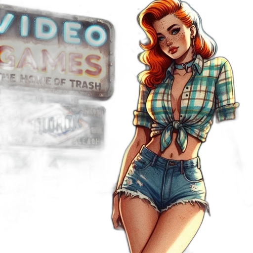comic book art, concept art, cartoon, pixel art transparent PNG cut-out