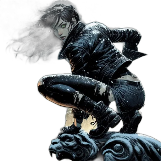 comic book art, concept art, fantasy art, cyberpunk transparent PNG cut-out