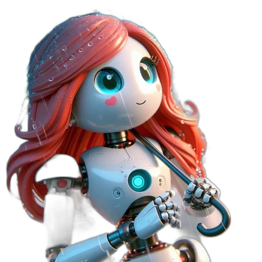 robot, 3d render, concept art, cyberpunk transparent PNG cut-out