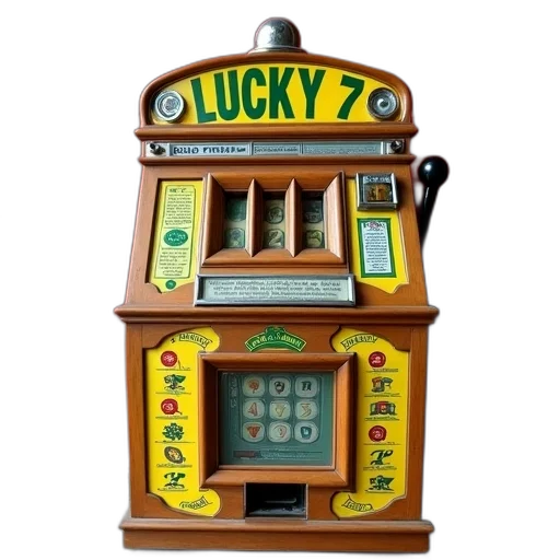 vintage, wooden, slot, machine transparent PNG cut-out
