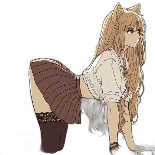 dress, creature, staff, animal transparent PNG cut-out