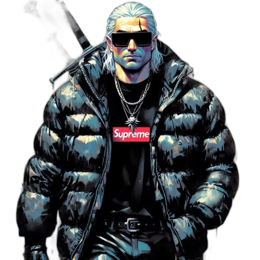 jacket, cyberpunk, comic book art, concept art transparent PNG cut-out