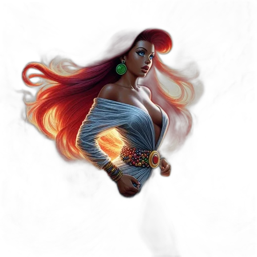 dress, hair, fantasy art, concept art transparent PNG cut-out