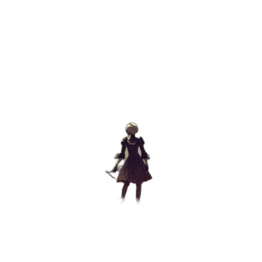 dress, creature, staff, weapon transparent PNG cut-out