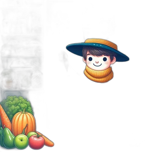 hat, food, concept art, pixel art transparent PNG cut-out