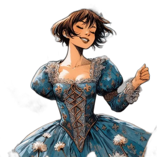 dress, fantasy art, comic book art, concept art transparent PNG cut-out