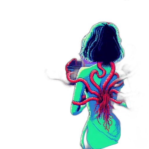 hair, dress, bottle, creature transparent PNG cut-out