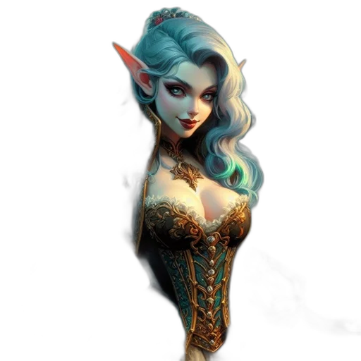 dress, staff, dragon, fantasy art transparent PNG cut-out
