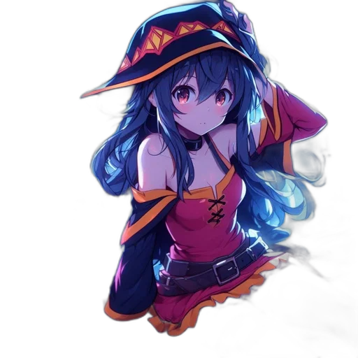 hat, staff, weapon, dress transparent PNG cut-out