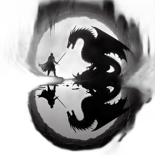 dragon, creature, sword, mask transparent PNG cut-out