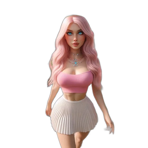 dress, 3d render, concept art, cartoon transparent PNG cut-out