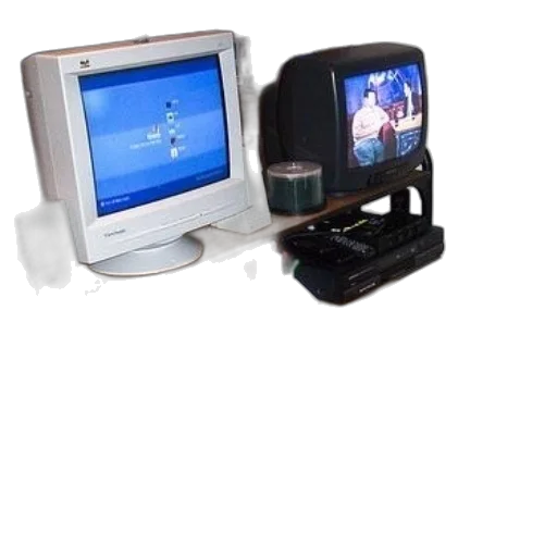 robot, computer, desk, white transparent PNG cut-out