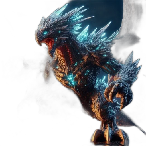 dragon, creature, animal, staff transparent PNG cut-out