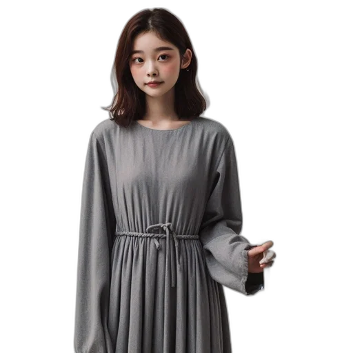 dress, photorealistic, monochrome, dark transparent PNG cut-out