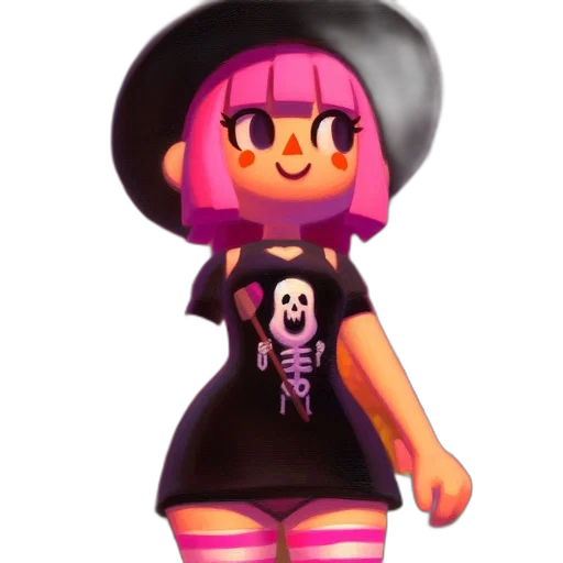 dress, hat, staff, 3d render transparent PNG cut-out